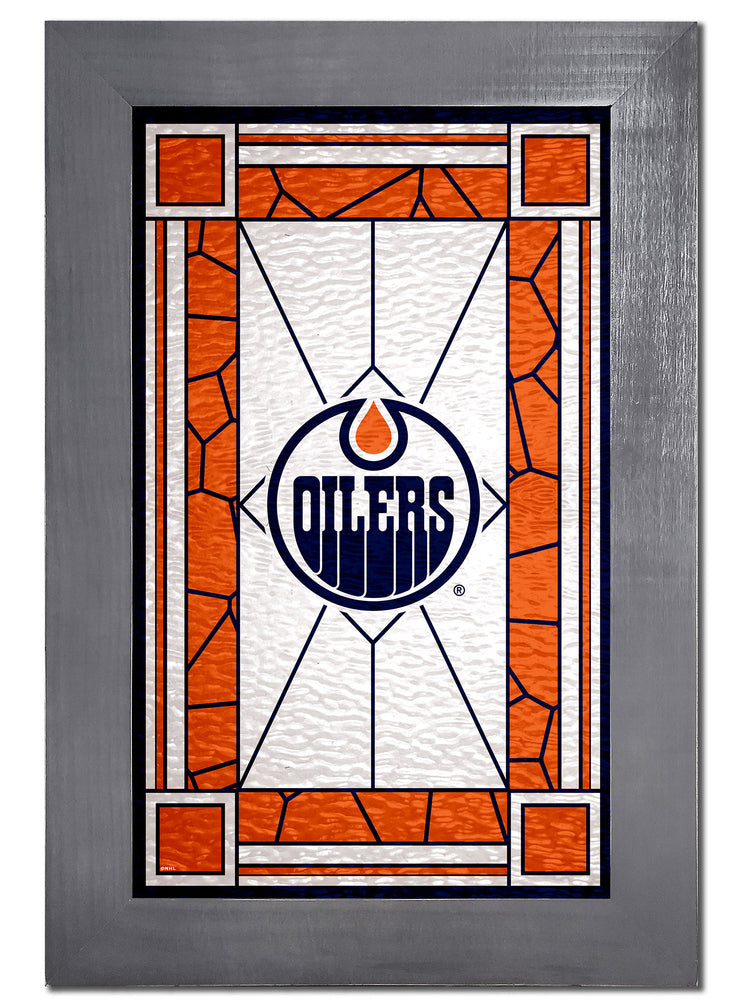 Wholesale NHL / H1017F-Stained Glass with frame / H1017-Edmonton Oilers