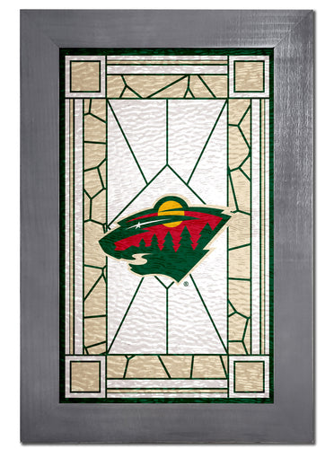 Wholesale NHL / H1017F-Stained Glass with frame / H1017-Minnesota Wild