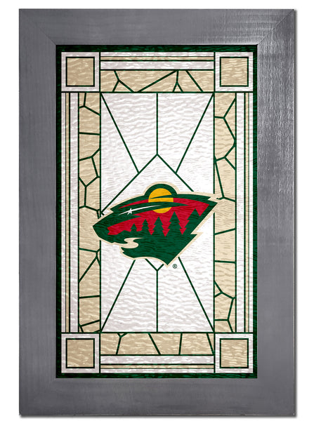 Wholesale NHL / H1017F-Stained Glass with frame / H1017-Minnesota Wild