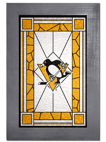 Wholesale NHL / H1017F-Stained Glass with frame / H1017-Pittsburgh Penguins