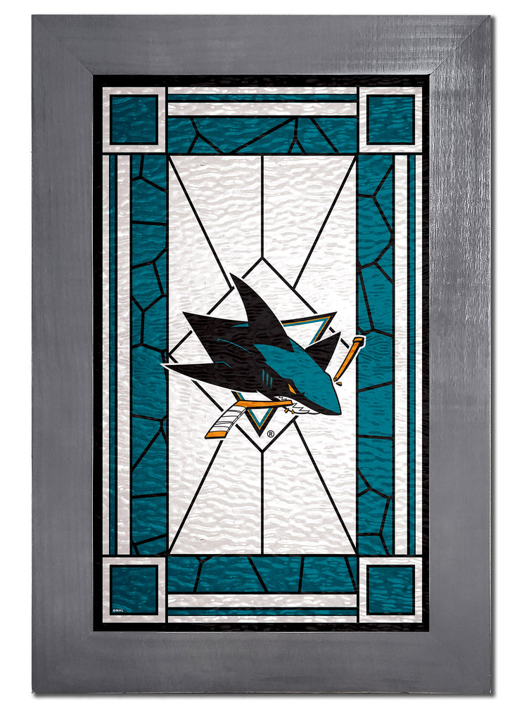 Wholesale NHL / H1017F-Stained Glass with frame / H1017-San Jose Sharks