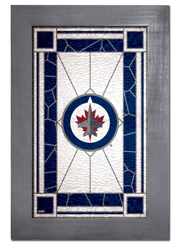 Wholesale NHL / H1017F-Stained Glass with frame / H1017-Winnipeg Jetss