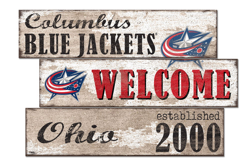 Wholesale NHL / H1027-Welcome 3 Plank / H1027-Columbus Blue Jackets