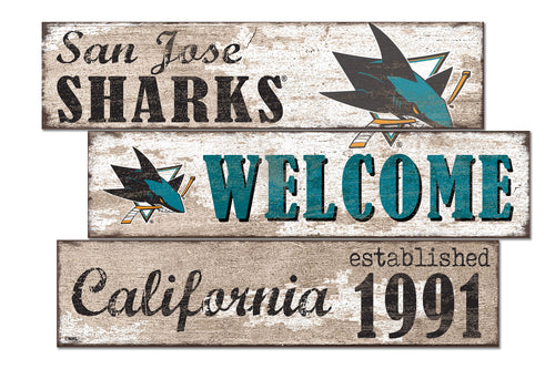 Wholesale NHL / H1027-Welcome 3 Plank / H1027-San Jose Sharks