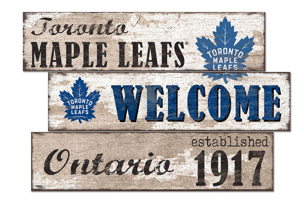 Wholesale NHL / H1027-Welcome 3 Plank / H1027-Toronto Maple Leafs