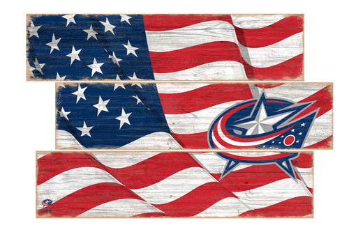 Wholesale NHL / H1028-Flag 3 Plank / H1028-Columbus Blue Jackets