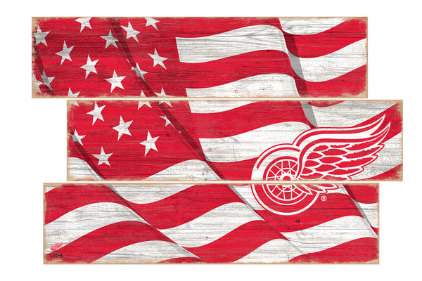 Wholesale NHL / H1028-Flag 3 Plank / H1028-Detroit Red Wings