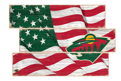 Wholesale NHL / H1028-Flag 3 Plank / H1028-Minnesota Wild