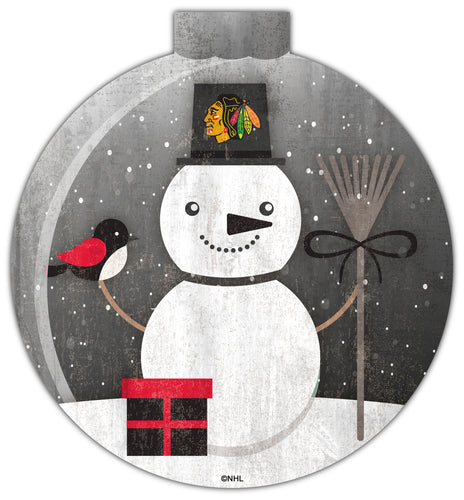 Wholesale NHL / H1031-Snow Globe 12in Wall Art / H1031-Chicago Blackhawks