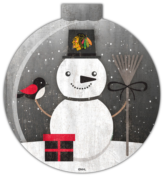 Wholesale NHL / H1031-Snow Globe 12in Wall Art / H1031-Chicago Blackhawks