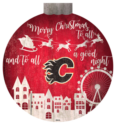 Wholesale NHL / H1033-Santa Village 12 in Wall Art / H1033-Calgary Flames