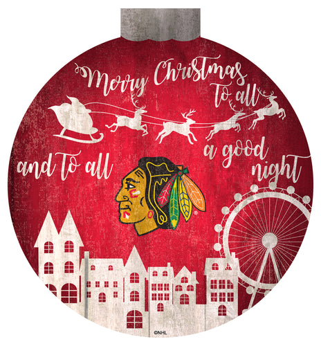 Wholesale NHL / H1033-Santa Village 12 in Wall Art / H1033-Chicago Blackhawks