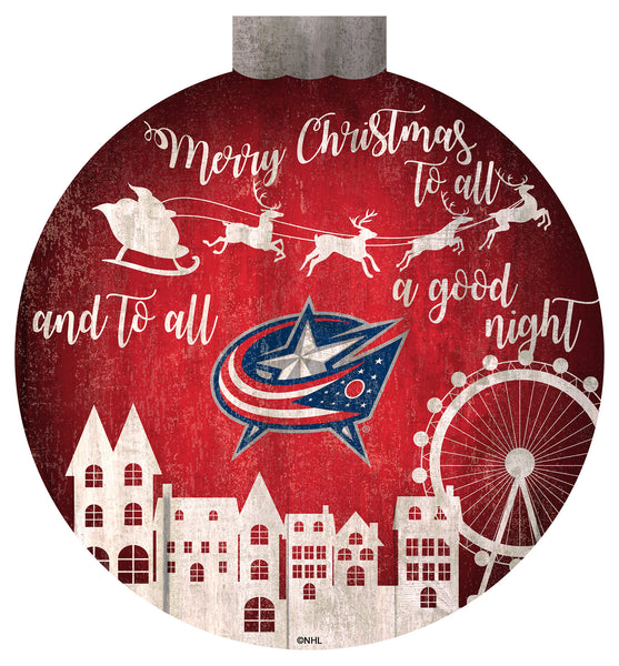 Wholesale NHL / H1033-Santa Village 12 in Wall Art / H1033-Columbus Blue Jackets