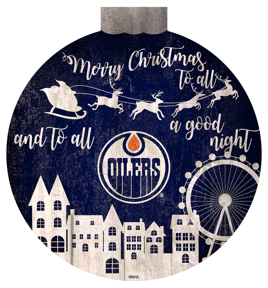 Wholesale NHL / H1033-Santa Village 12 in Wall Art / H1033-Edmonton Oilers