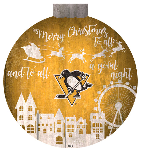 Wholesale NHL / H1033-Santa Village 12 in Wall Art / H1033-Pittsburgh Penguins