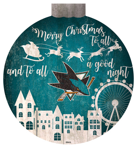 Wholesale NHL / H1033-Santa Village 12 in Wall Art / H1033-San Jose Sharks