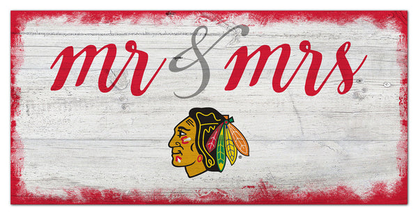 Wholesale NHL / H1074-Mr Mrs Script 6x12 / H1074-Chicago Blackhawks