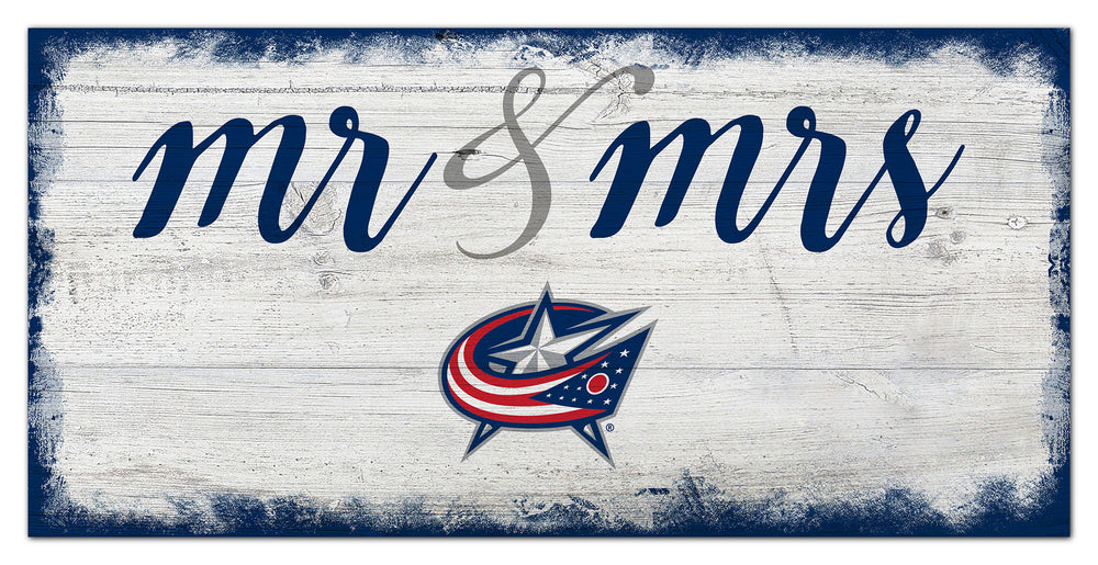 Wholesale NHL / H1074-Mr Mrs Script 6x12 / H1074-Columbus Blue Jackets