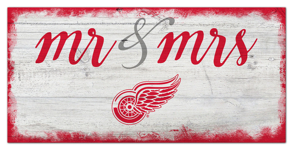 Wholesale NHL / H1074-Mr Mrs Script 6x12 / H1074-Detroit Red Wings