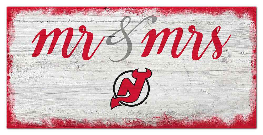 Wholesale NHL / H1074-Mr Mrs Script 6x12 / H1074-New Jersey Devils