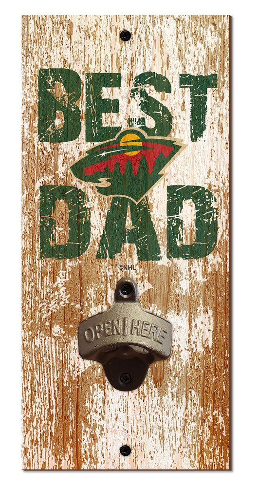 Wholesale NHL / H1077-Best Dad Bottle Opener / H1077-Minnesota Wild