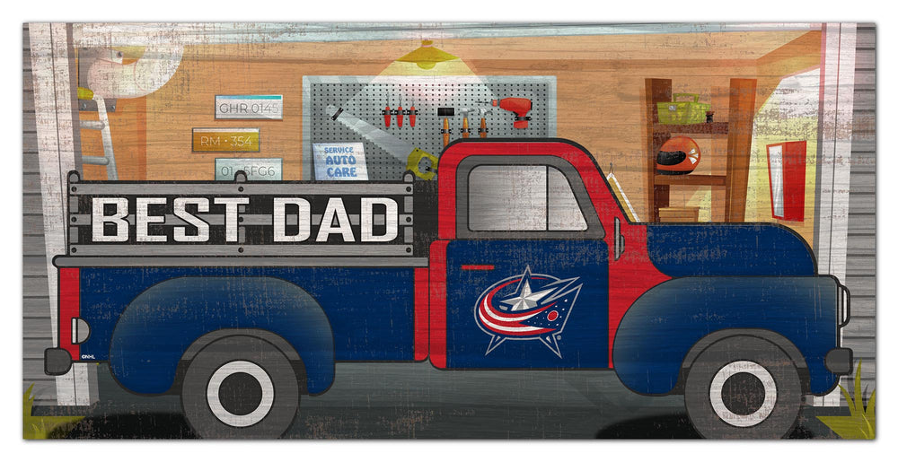 Wholesale NHL / H1078-Best Dad Truck 6x12 / H1078-Columbus Blue Jackets