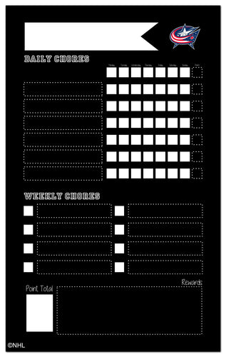 Wholesale NHL / H2021-Chore Chart Chalboard 11x19 / H2021-Columbus Blue Jackets