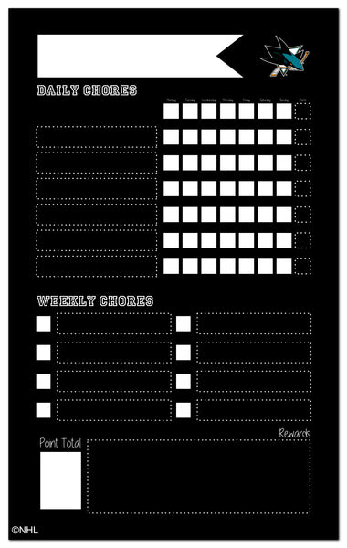 Wholesale NHL / H2021-Chore Chart Chalboard 11x19 / H2021-San Jose Sharks