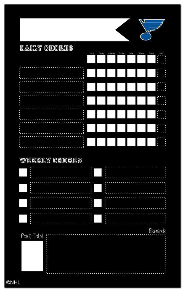 Wholesale NHL / H2021-Chore Chart Chalboard 11x19 / H2021-St. Louis Blues