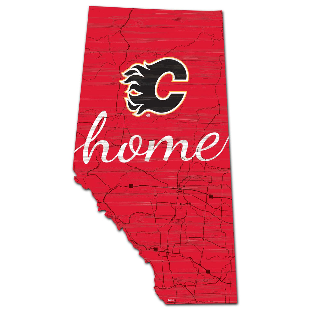 Wholesale NHL / H2026-Home USA Cut 18in / H2026-Calgary Flames