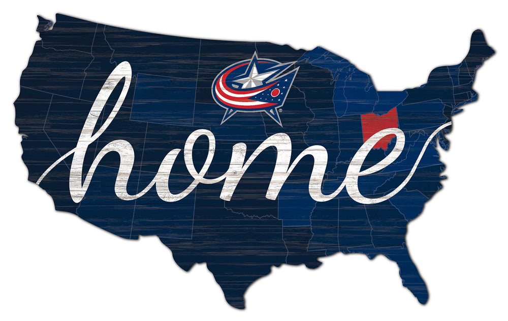 Wholesale NHL / H2026-Home USA Cut 18in / H2026-Columbus Blue Jackets