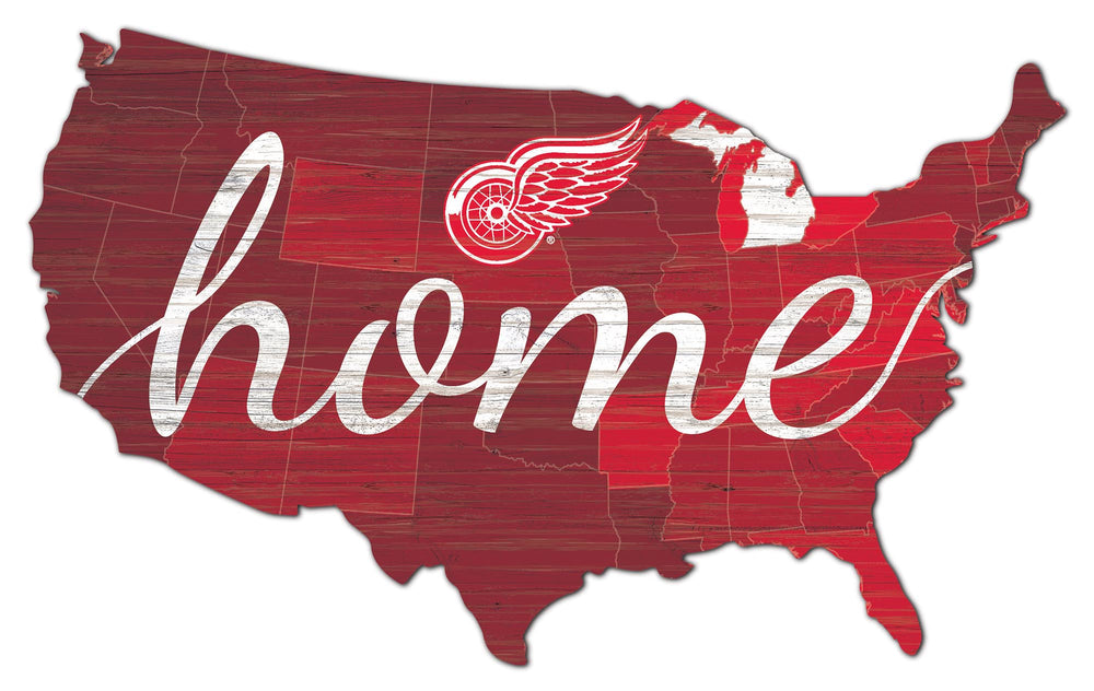 Wholesale NHL / H2026-Home USA Cut 18in / H2026-Detroit Red Wings