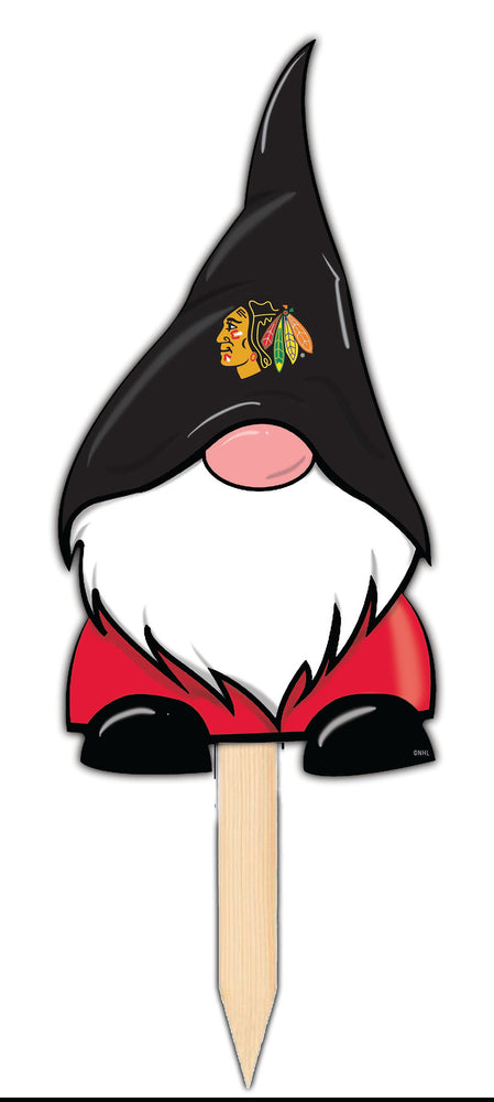 Wholesale NHL / H2100-Gnome Yard Stake 12in / H2100-Chicago Blackhawks
