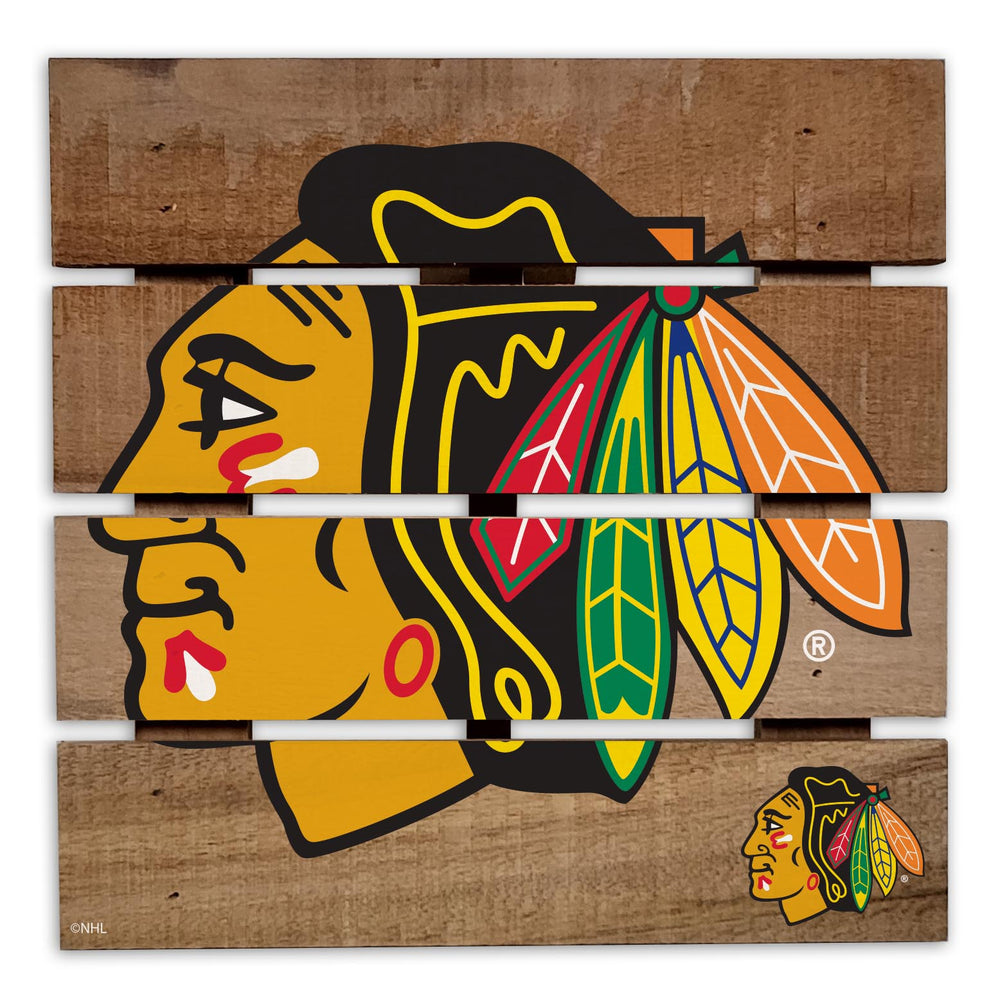 Wholesale NHL / H2122-Wooden 8in Hotplate / H2122-Chicago Blackhawks