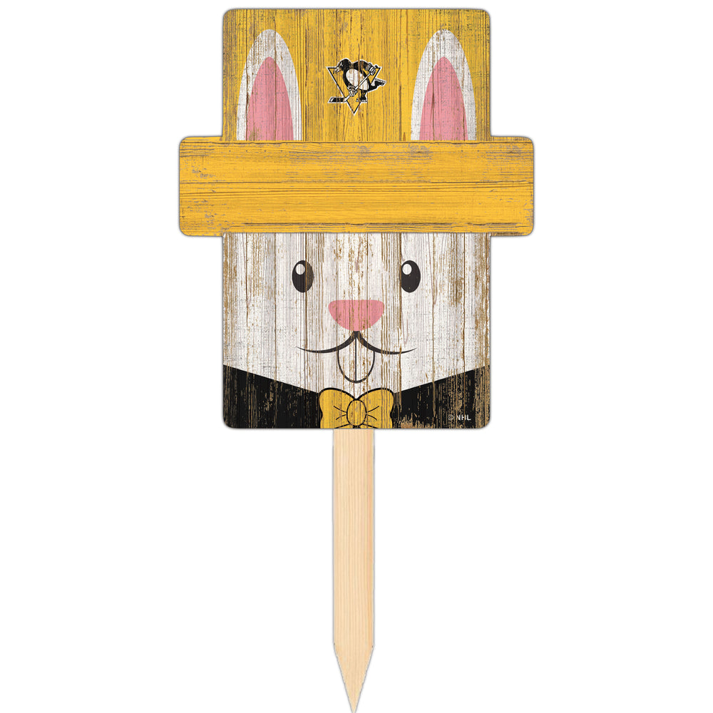 Wholesale NHL / H2145-Easter Bunny Head Yard Stake / H2145-Pittsburgh