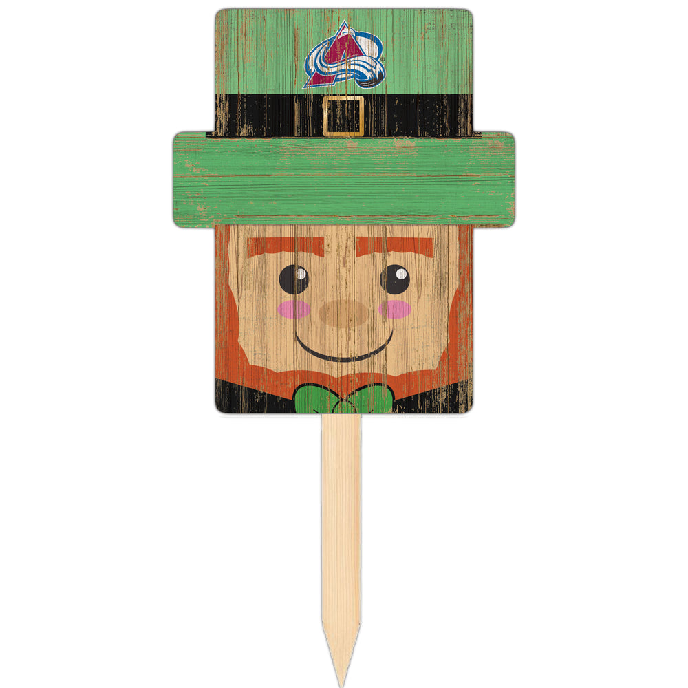 Wholesale NHL / H2146-Leprechaun Head Yard Stake / H2146-Colorado Avalanche