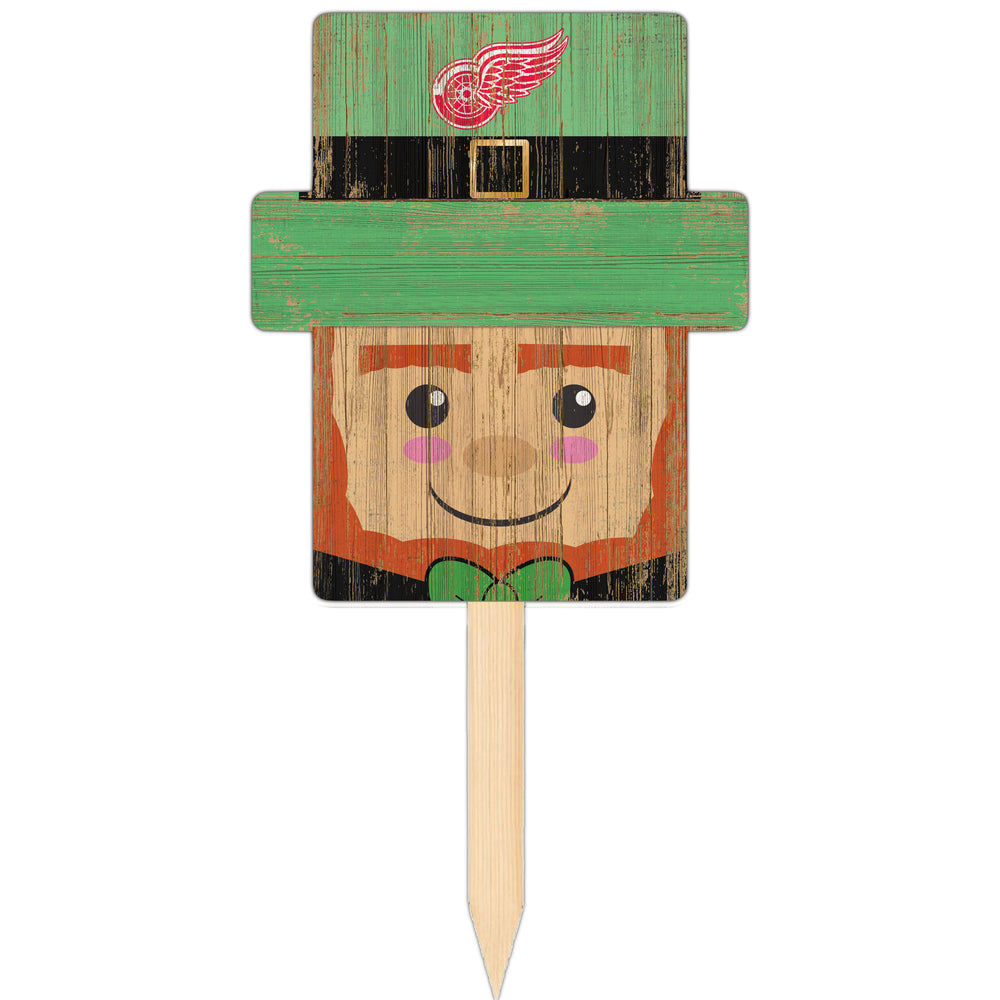 Wholesale NHL / H2146-Leprechaun Head Yard Stake / H2146-Detroit Red Wings