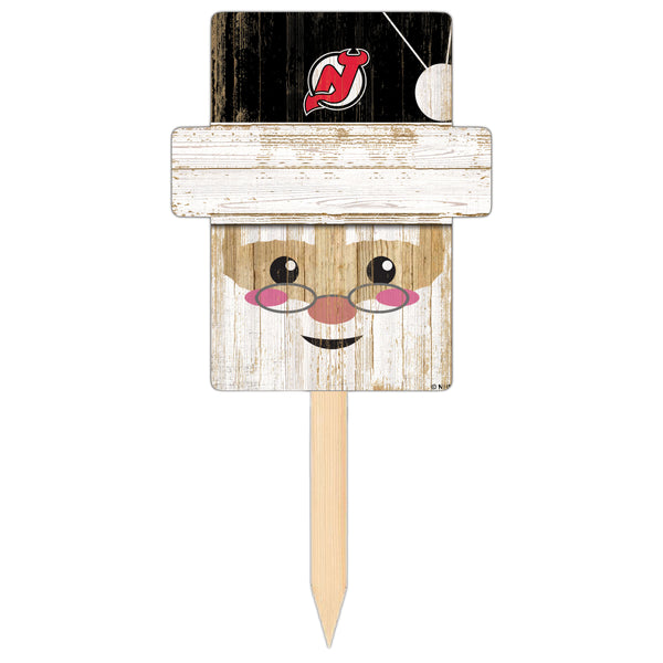 Wholesale NHL / H2147-Santa Head Yard Stake / H2147-New Jersey