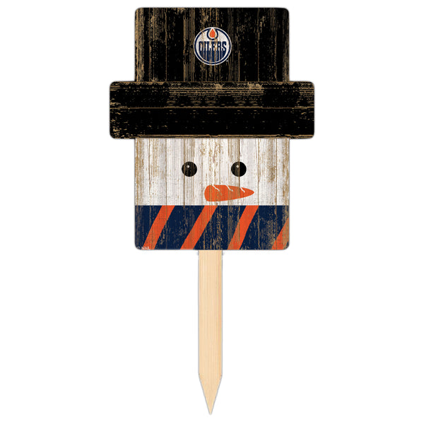 Wholesale NHL / H2148-Snow Man Head Yard Stake / H2148-Edmonton