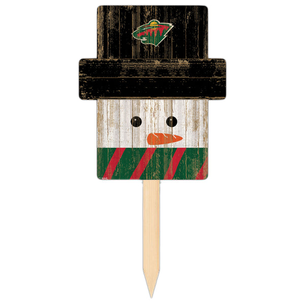 Wholesale NHL / H2148-Snow Man Head Yard Stake / H2148-Minnesota