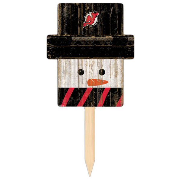 Wholesale NHL / H2148-Snow Man Head Yard Stake / H2148-New Jersey