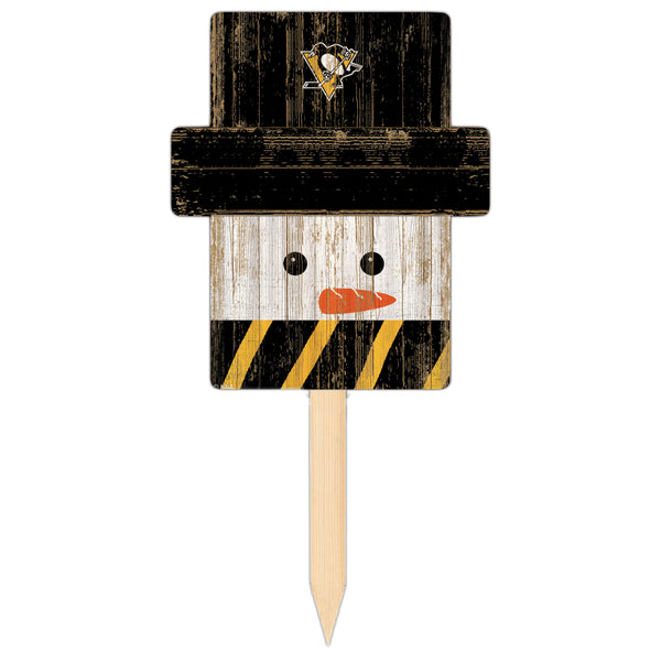 Wholesale NHL / H2148-Snow Man Head Yard Stake / H2148-Pittsburgh