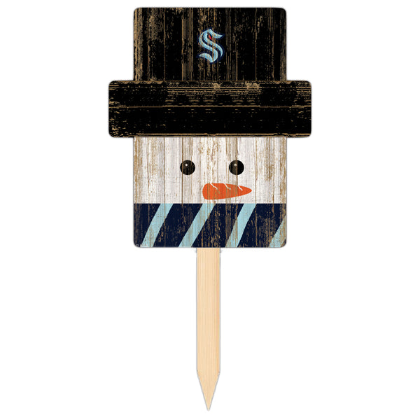 Wholesale NHL / H2148-Snow Man Head Yard Stake / H2148-Seattle