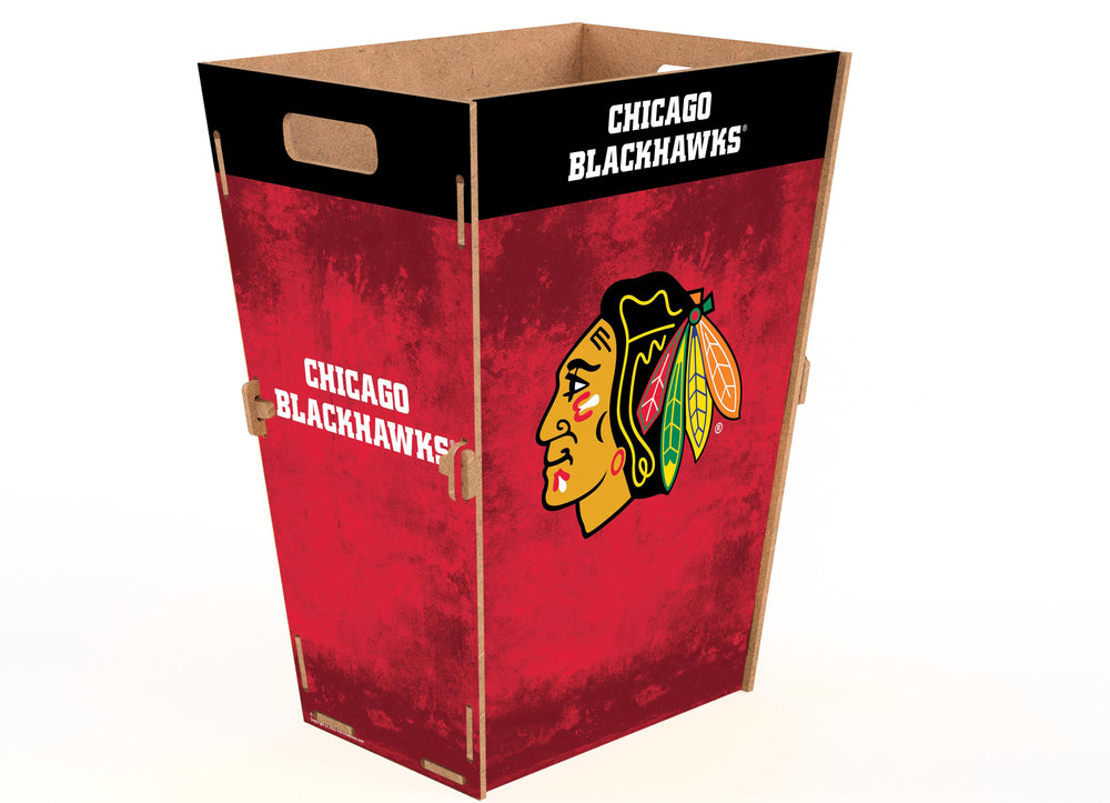 Wholesale NHL / H2173L-Waste Can Flat Pack Large / H2173L-Chicago Blackhawks