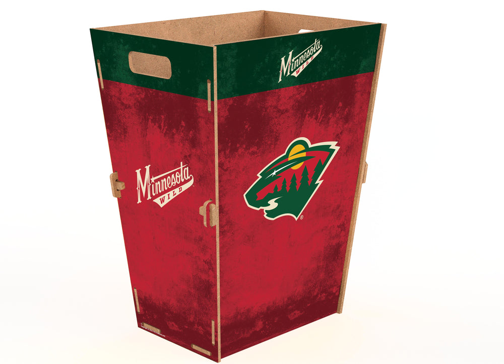 Wholesale NHL / H2173L-Waste Can Flat Pack Large / H2173L-Minnesota Wild