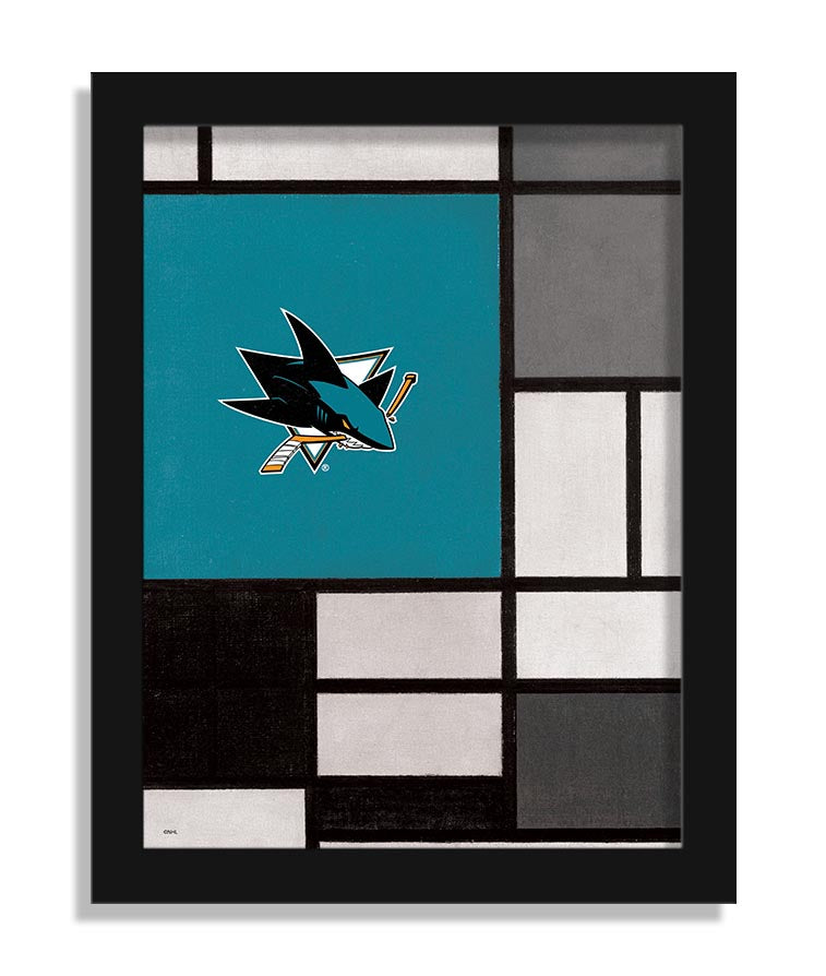 Wholesale NHL / H2212-Team Composition Fine Art 12x16 / H2212-San Jose Sharks