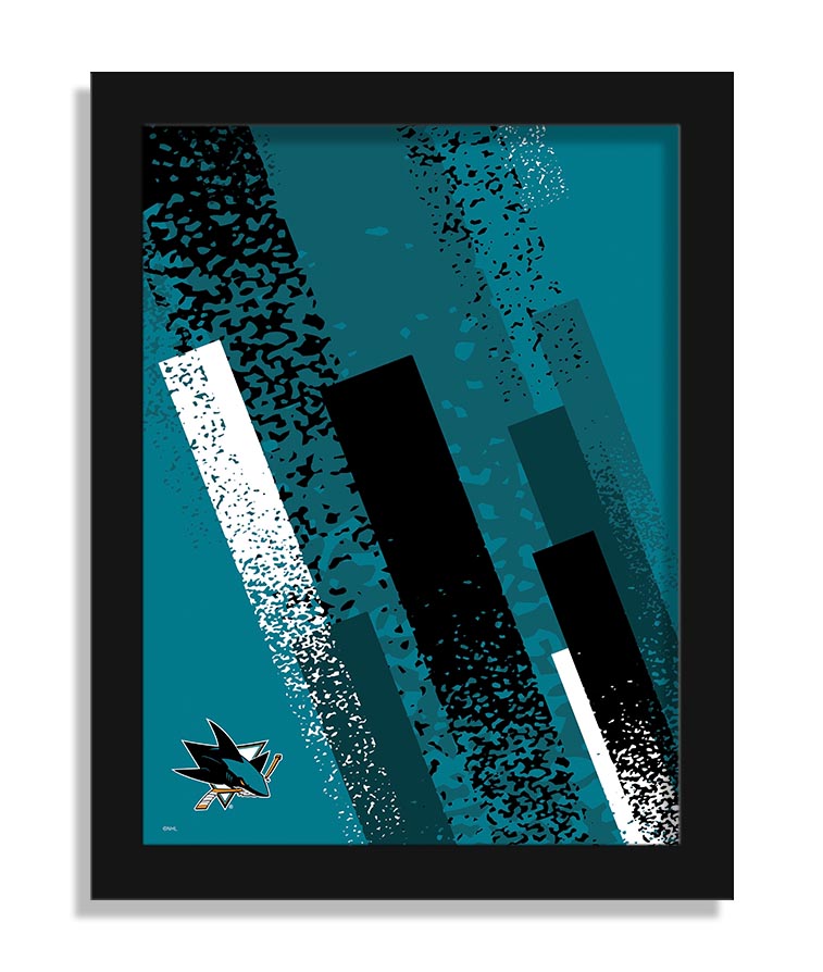 Wholesale NHL / H2215-Team Color Art 12x16 / H2215-San Jose Sharks