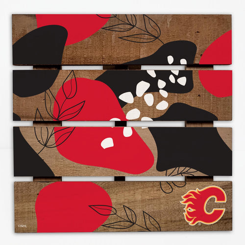 Wholesale NHL / H2222-Abstract Floral Trivet Hot Plate / H2222-Calgary Flames