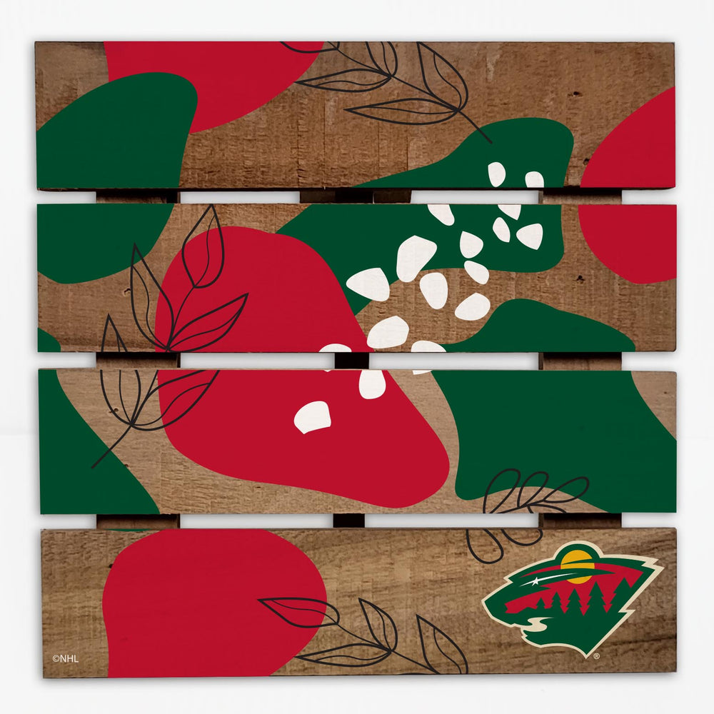 Wholesale NHL / H2222-Abstract Floral Trivet Hot Plate / H2222-Minnesota Wild