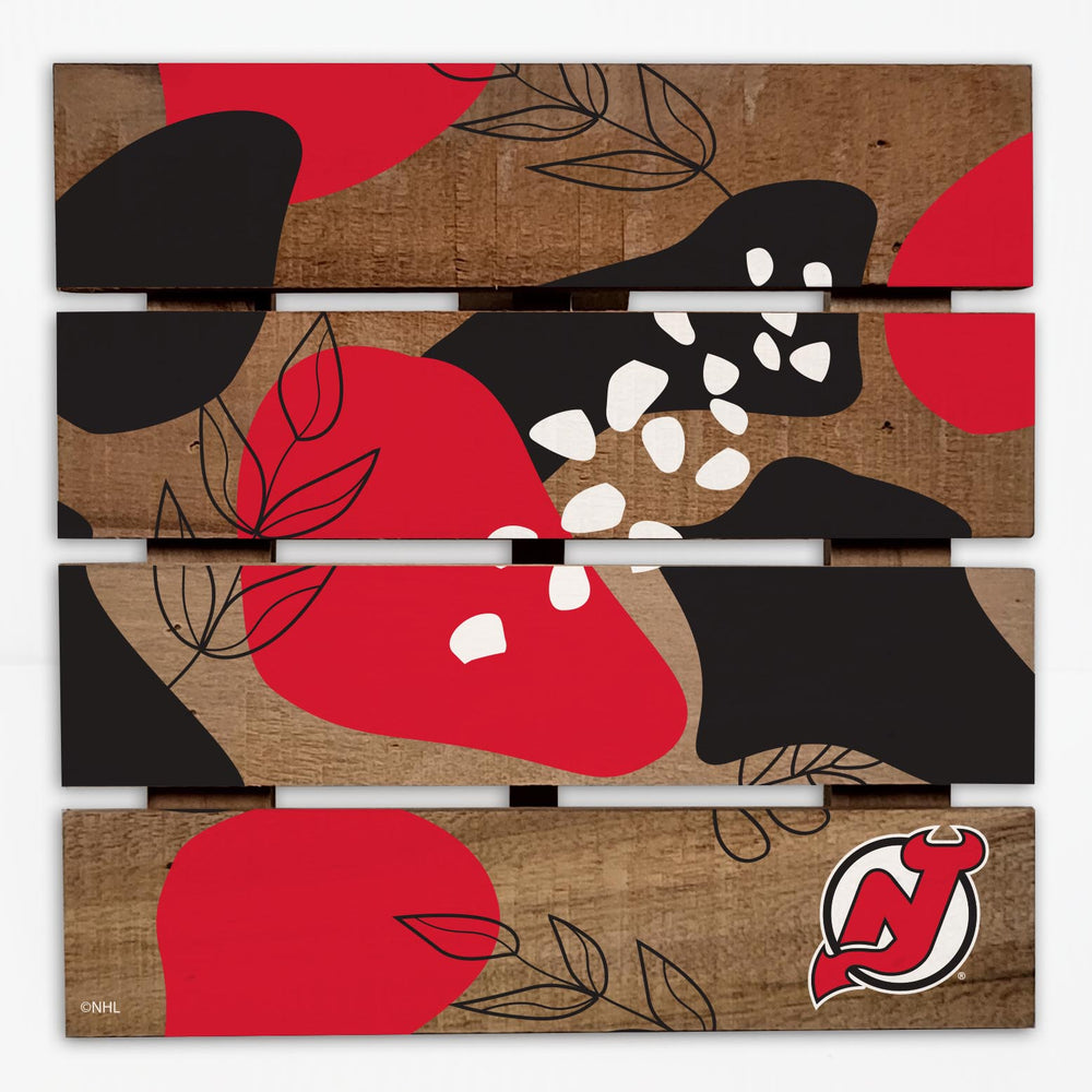 Wholesale NHL / H2222-Abstract Floral Trivet Hot Plate / H2222-New Jersey Devils